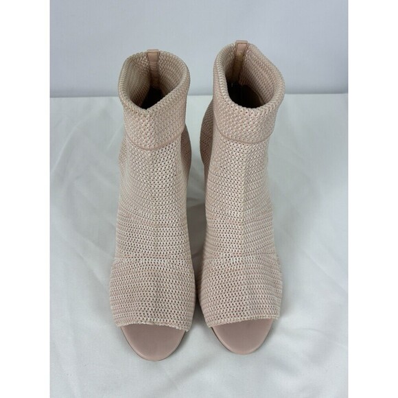 Avecs Les Filles Mariah Sock Booties Pink 10 M Peep Toe Knit - Picture 5 of 15